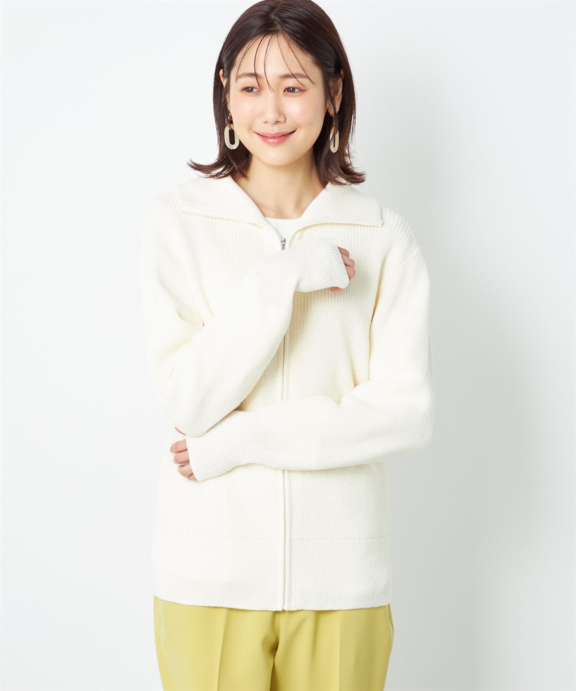 ジップアップニットカーディガン A/C DESIGN BY ALPHA CUBIC｜クロス