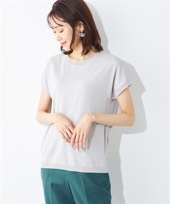 A/C DESIGN BY ALPHA CUBIC 【接触冷感】フレンチスリーブニットプルオーバー_variationthumb_1