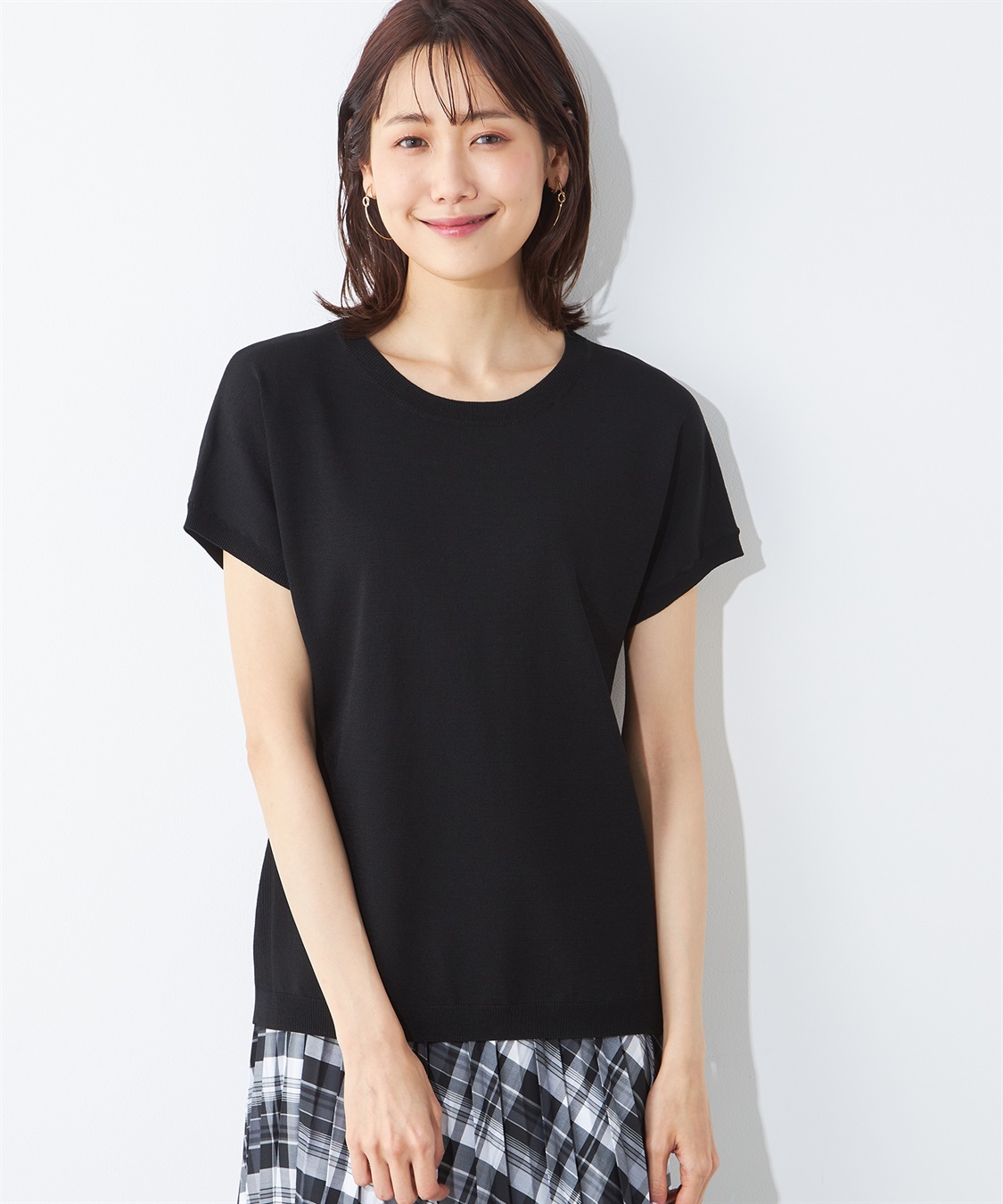 A/C DESIGN BY ALPHA CUBIC 【接触冷感】フレンチスリーブニットプルオーバー_variation_2