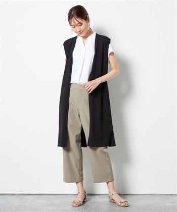 A/C DESIGN BY ALPHA CUBIC 【接触冷感】ロングニットジレ_variationthumb_1