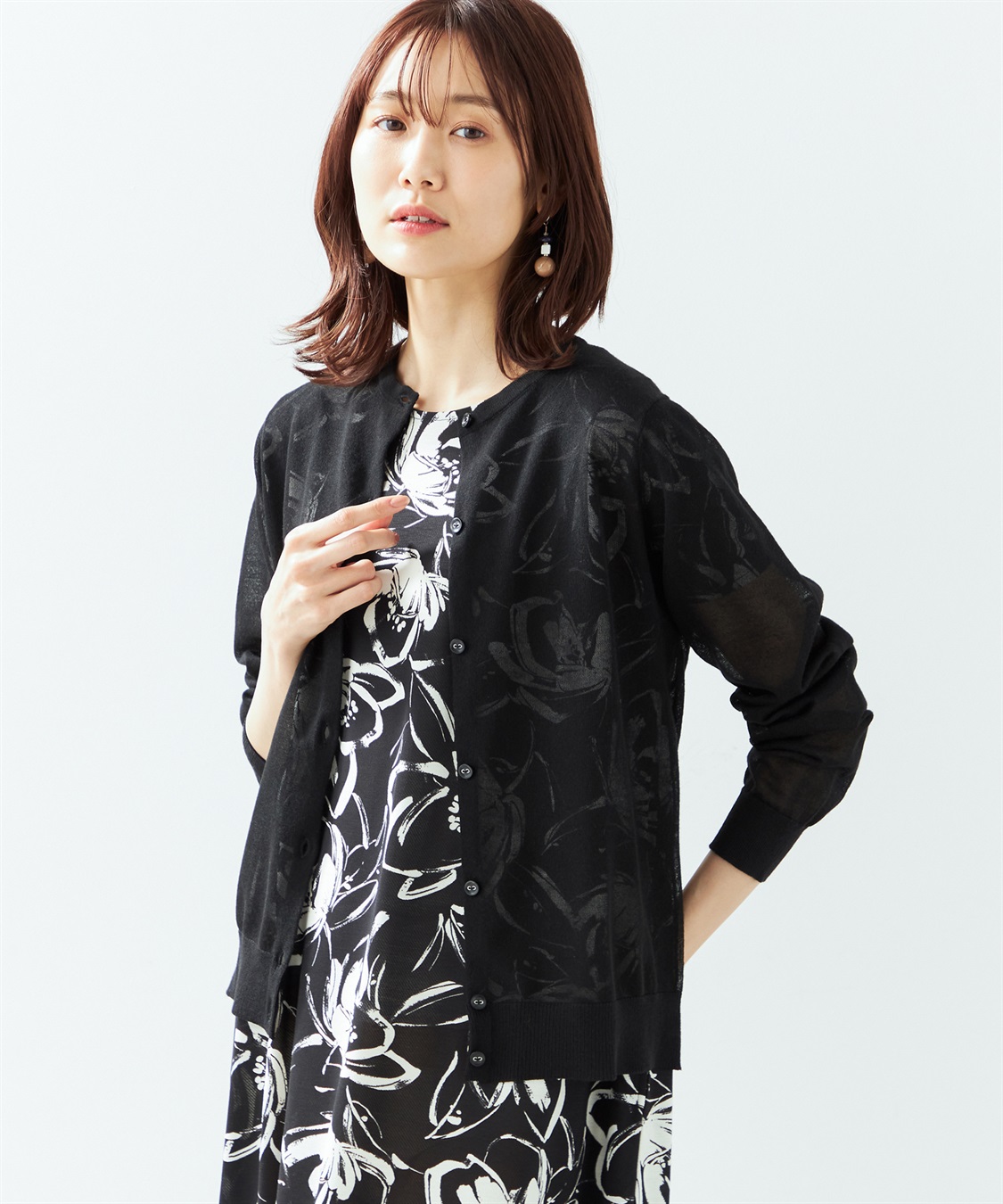 【50％OFF】 シアーカーディガン A/C CUBIC｜クロスプラス ALPHA BY DESIGN ジャケット・アウター