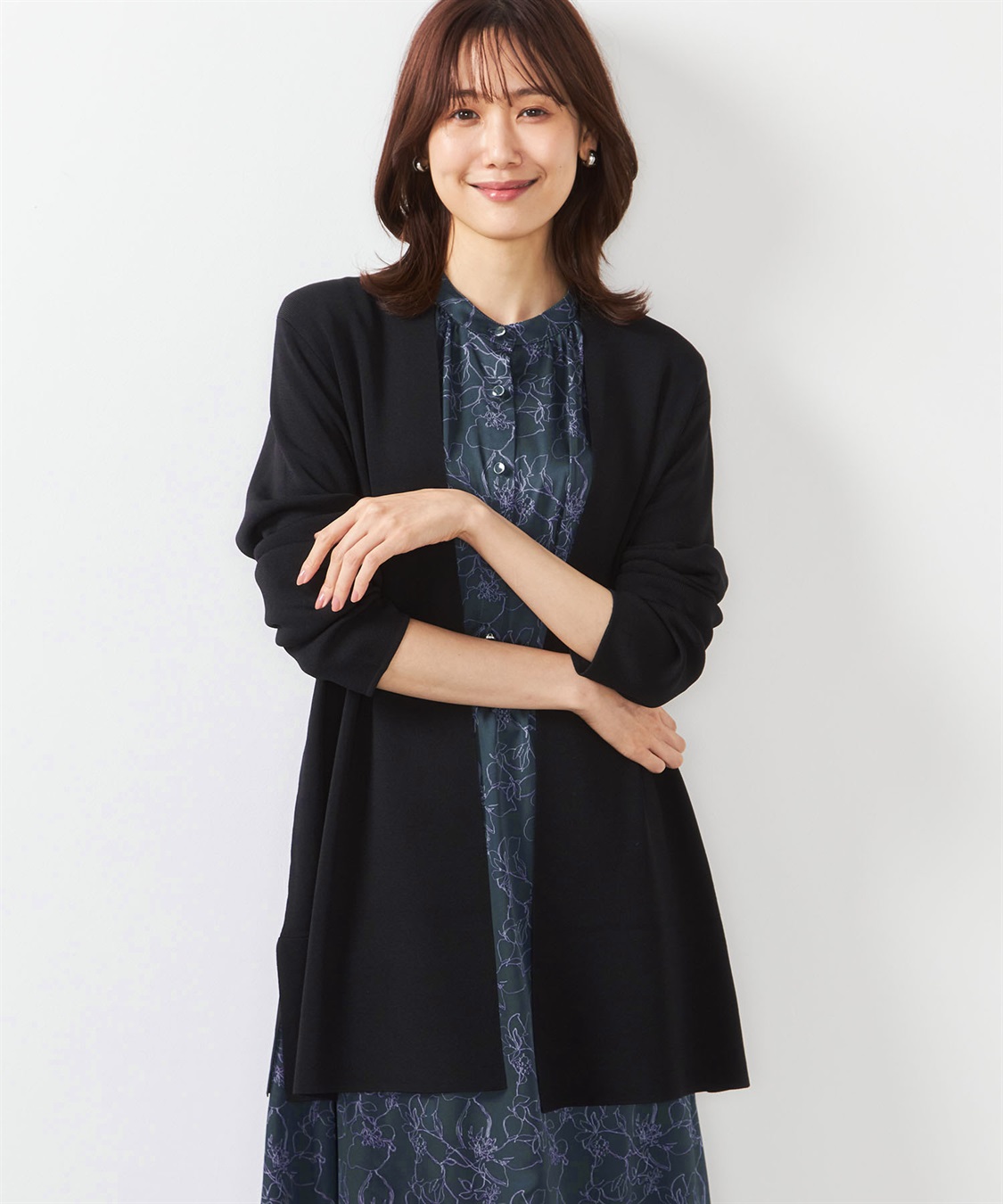 アルファカーディガン　Msize ブラック ラメニットカーディガン A/C DESIGN BY ALPHA CUBIC｜クロス