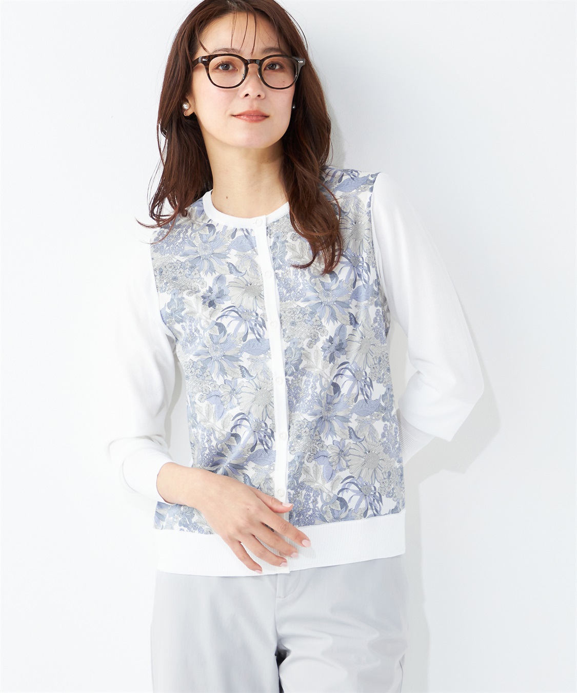 A/C DESIGN BY ALPHA CUBIC リバティプリントカーディガン_variation_1