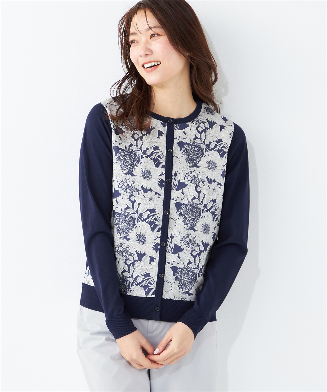 A/C DESIGN BY ALPHA CUBIC リバティプリントカーディガン_variation_2