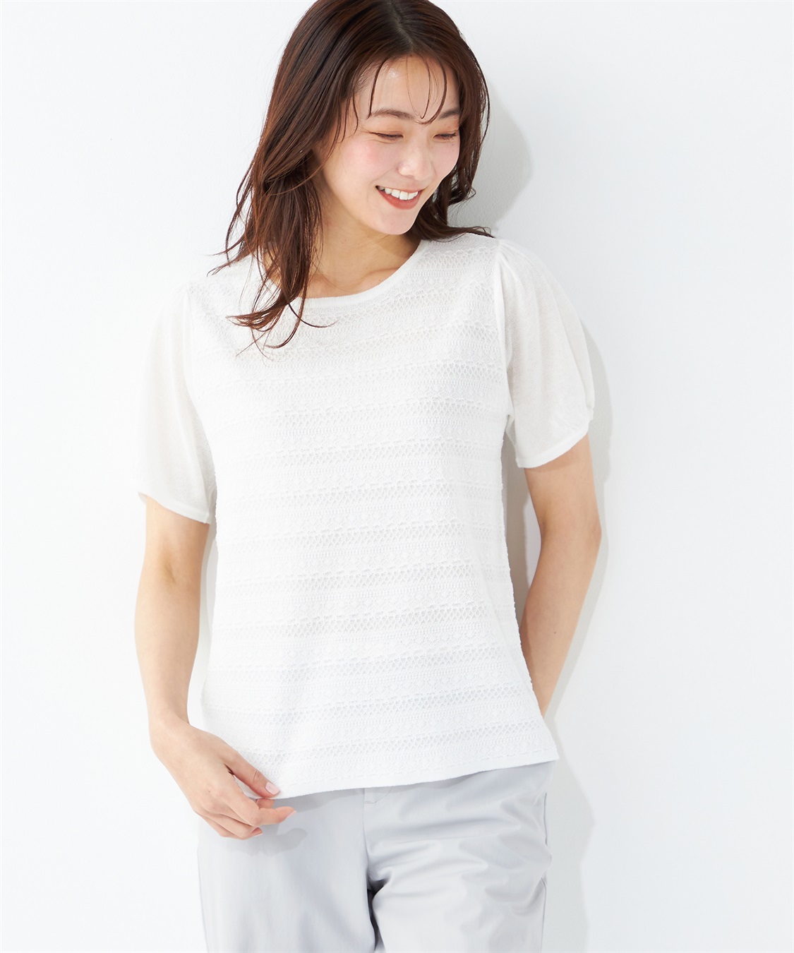 A/C DESIGN BY ALPHA CUBIC レースボーダープルオーバー_variation_2