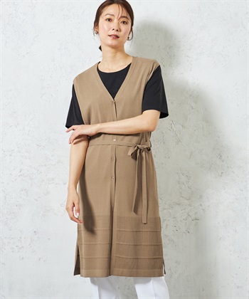 A/C DESIGN BY ALPHA CUBIC 【ウォッシャブル・冷感】ニットロングジレ_variationthumb_2