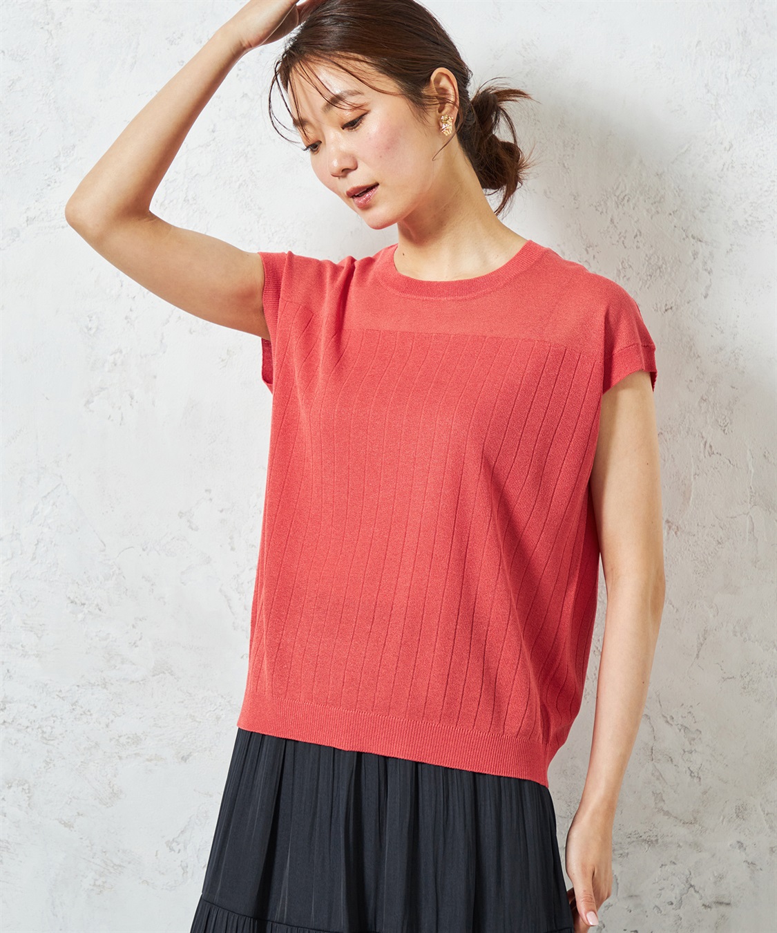 A/C DESIGN BY ALPHA CUBIC 【ウォッシャブル】シアーニットベスト_variation_1