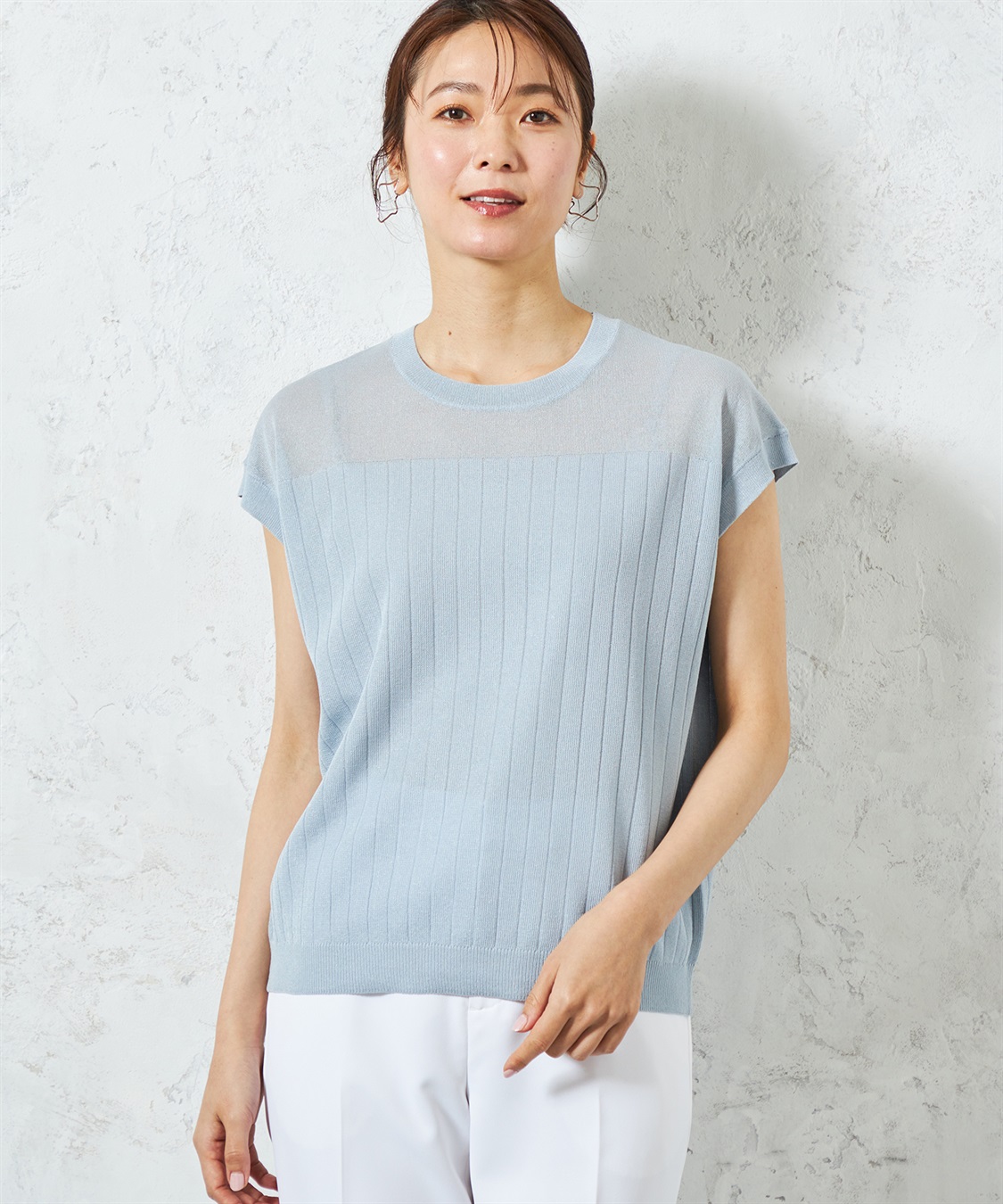 A/C DESIGN BY ALPHA CUBIC 【ウォッシャブル】シアーニットベスト_variation_3