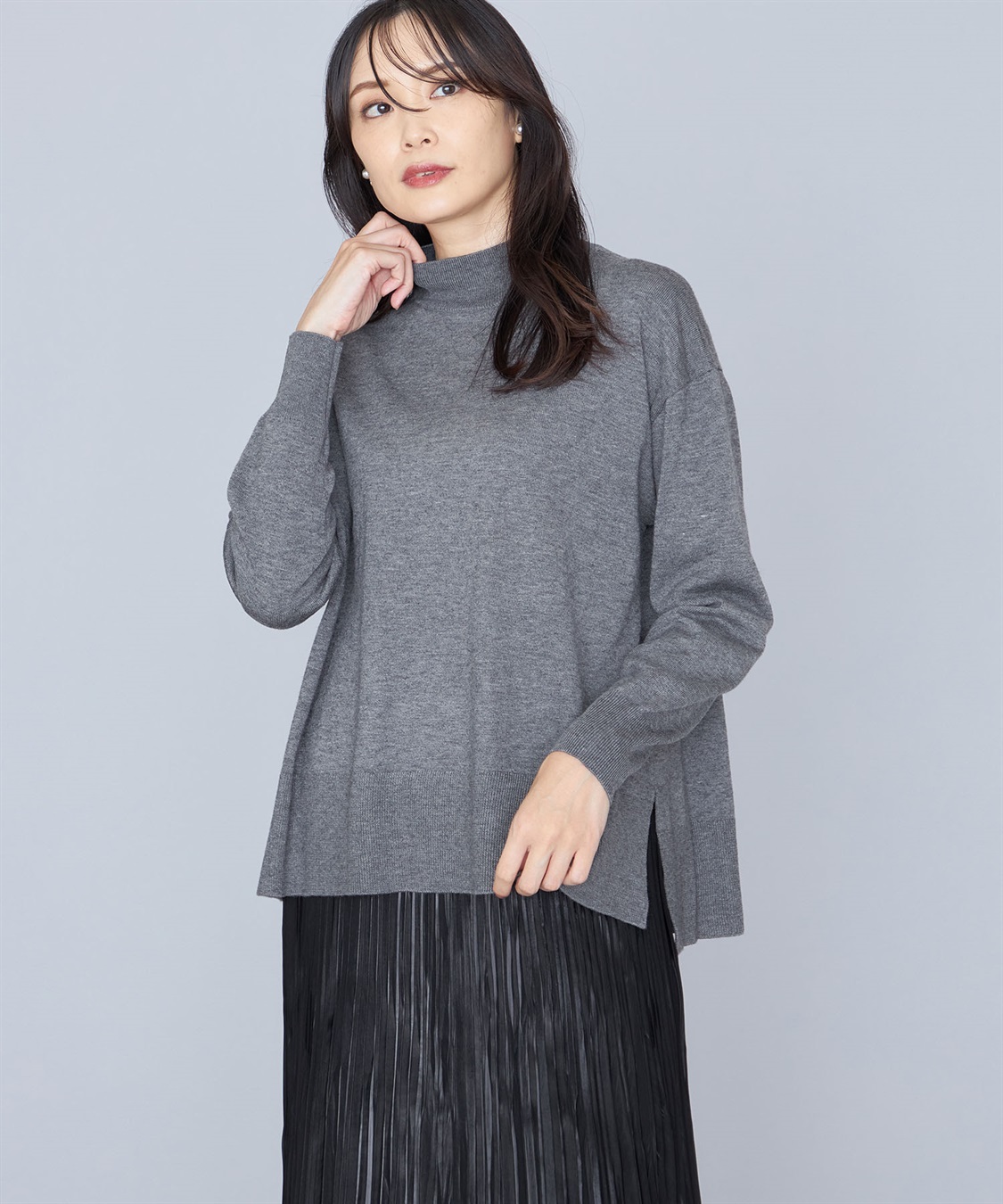 A/C DESIGN BY ALPHA CUBIC ハイカラーニットプルオーバー_variation_1