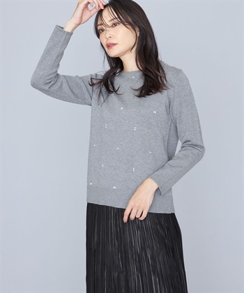 A/C DESIGN BY ALPHA CUBIC ビジューニットプルオーバー_variationthumb_1