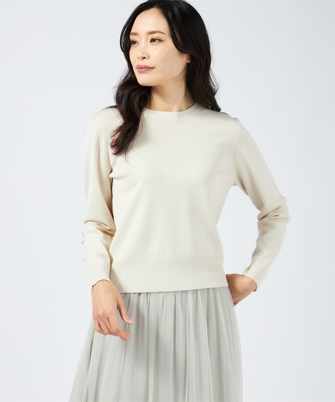 A/C DESIGN BY ALPHA CUBIC スパンコールニットプルオーバー_variation_1