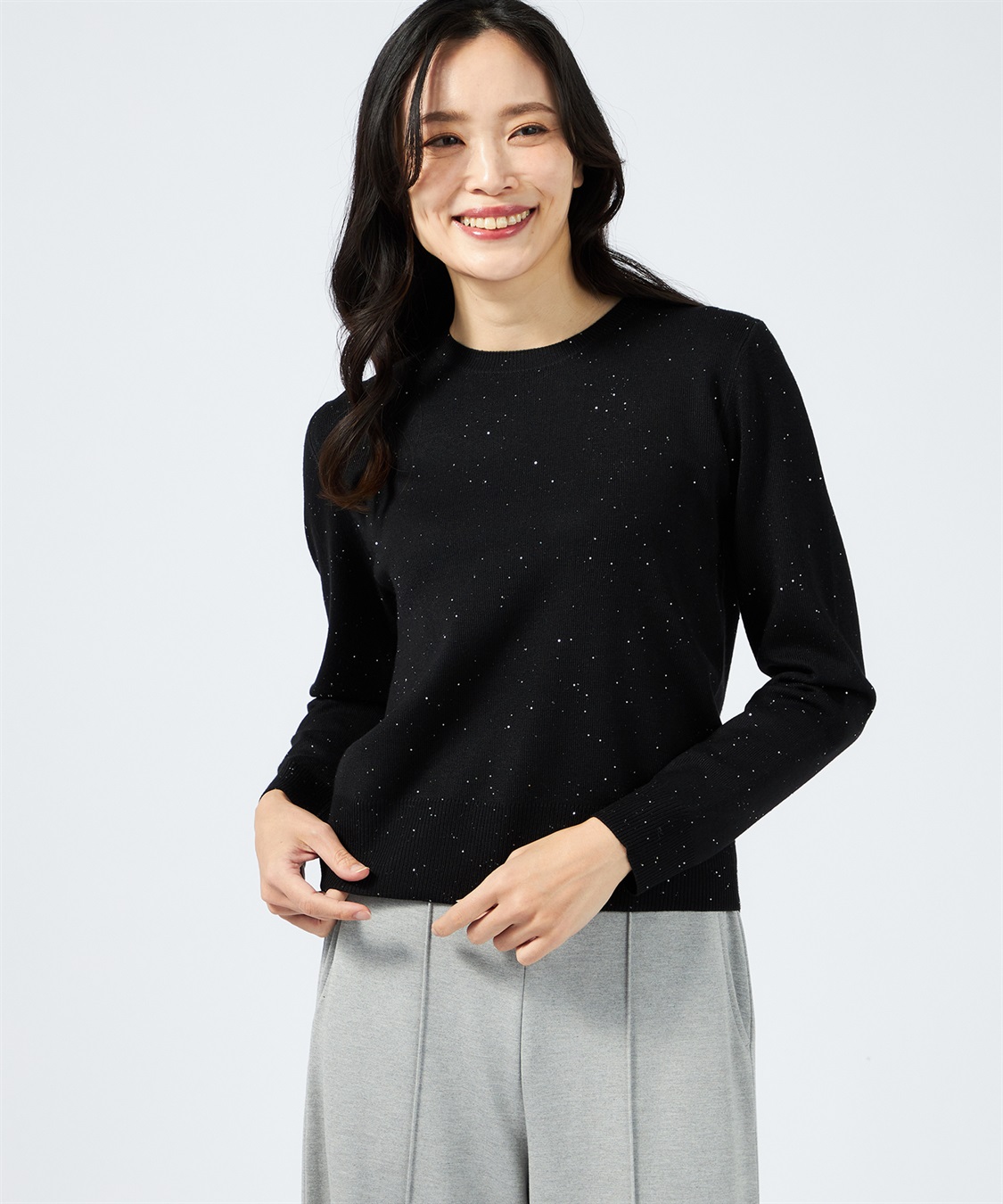 A/C DESIGN BY ALPHA CUBIC スパンコールニットプルオーバー_variation_2