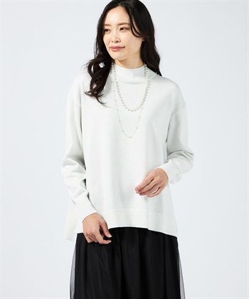 ラメニットプルオーバー(ライトグレー-M)