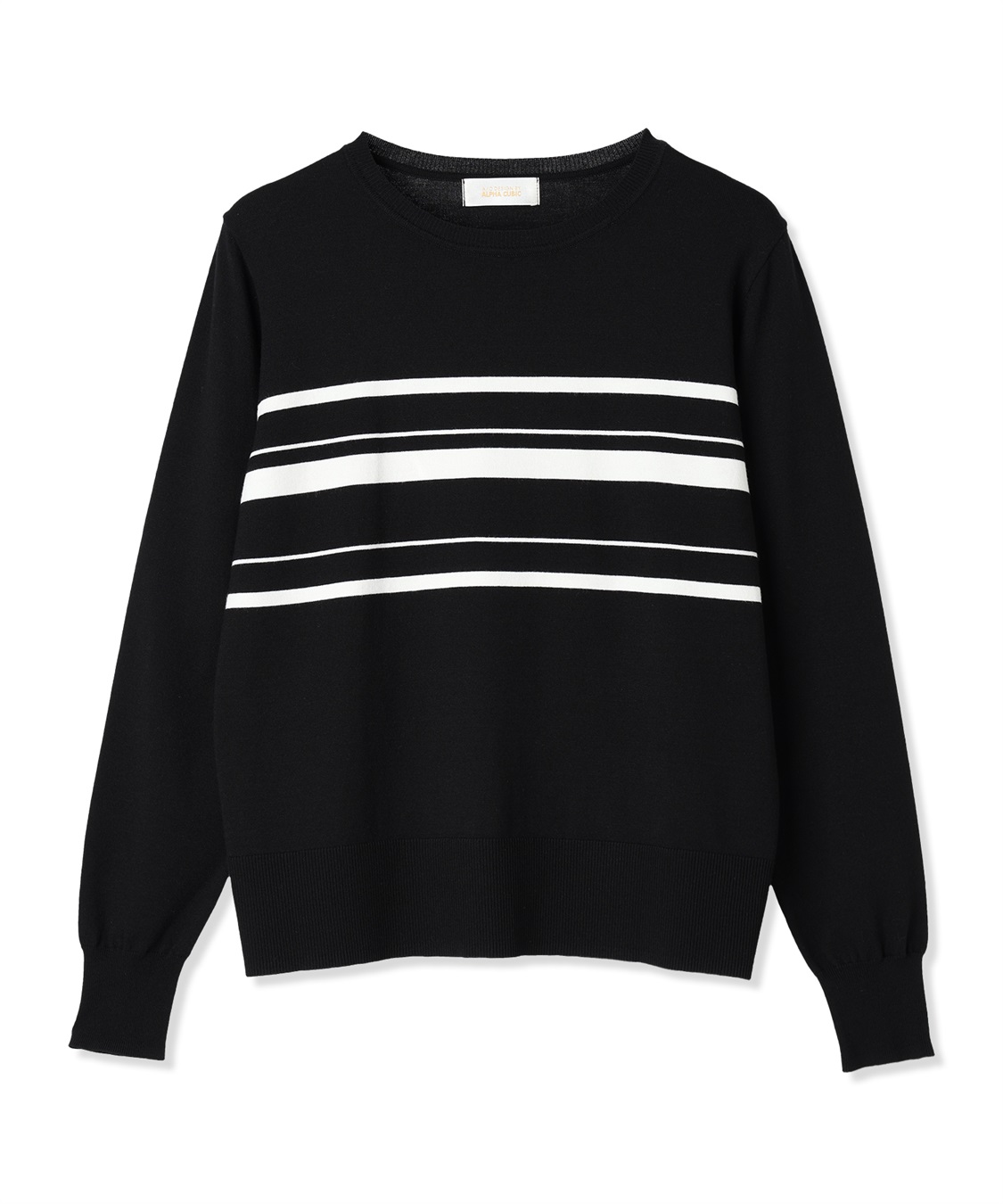 A/C DESIGN BY ALPHA CUBIC ボーダーニットプルオーバー【洗える】_variation_2