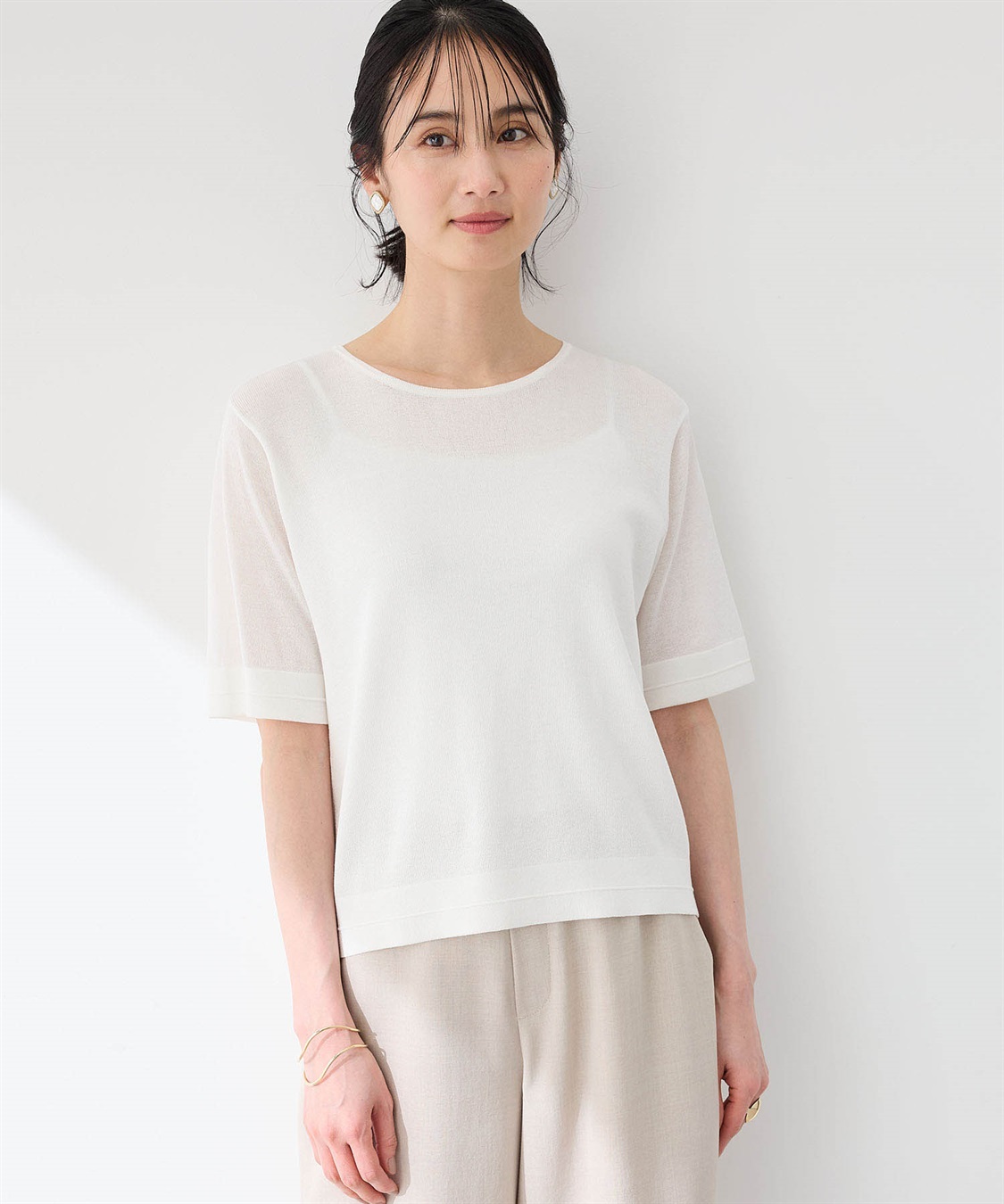 A/C DESIGN BY ALPHA CUBIC ラメサマーニットプルオーバー【洗える】_variation_2