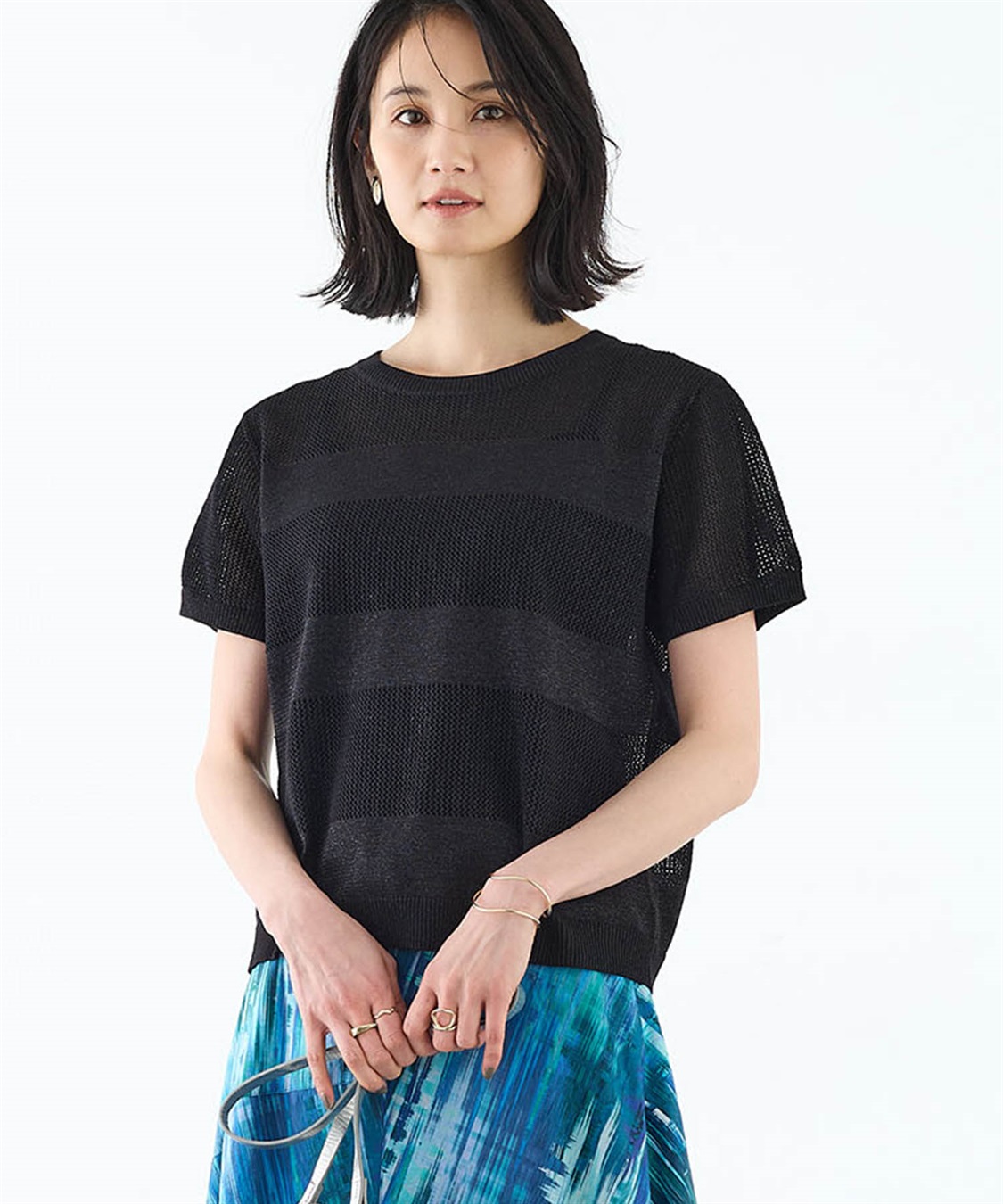 A/C DESIGN BY ALPHA CUBIC メッシュボーダープルオーバー【手洗い可能】_main