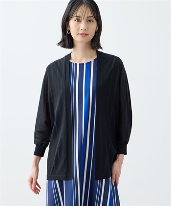 A/C DESIGN BY ALPHA CUBIC ドルマンサマーニットカーディガン【接触冷感・洗える】_variationthumb_1
