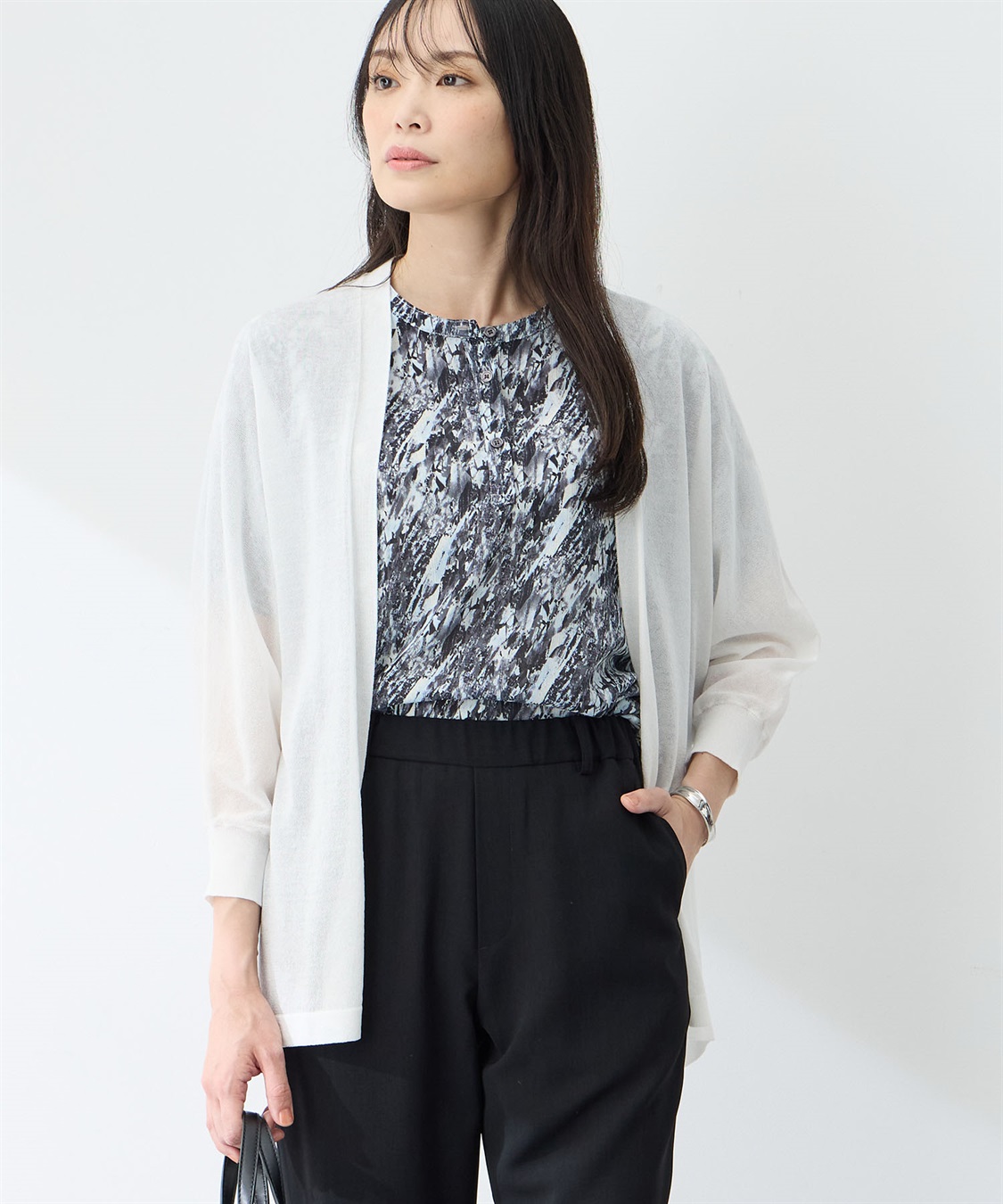 A/C DESIGN BY ALPHA CUBIC ドルマンサマーニットカーディガン【接触冷感・洗える】_variation_2