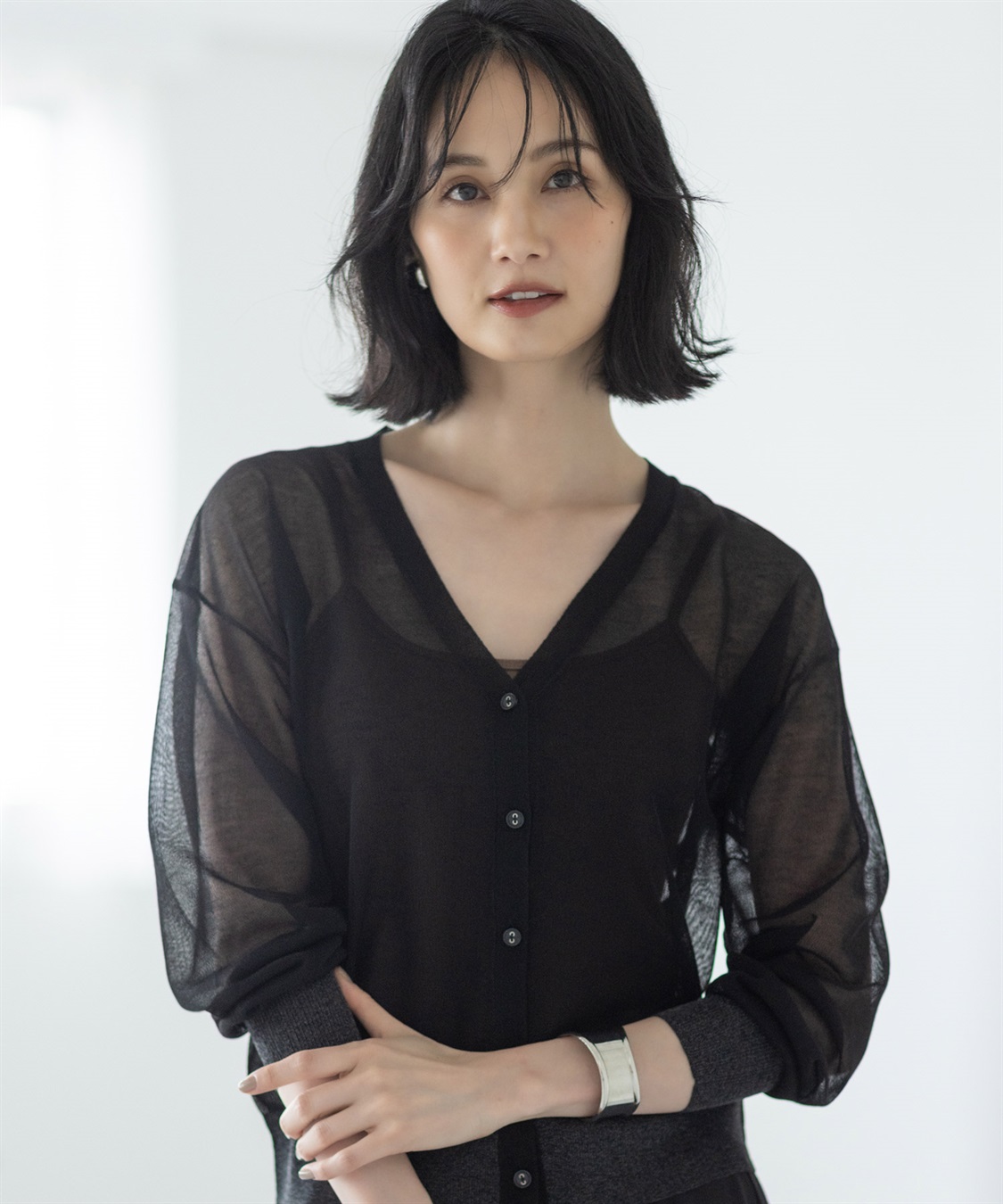 A/C DESIGN BY ALPHA CUBIC シアーカーディガン_main