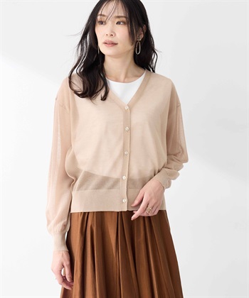 シアーカーディガン(ベージュ-M)