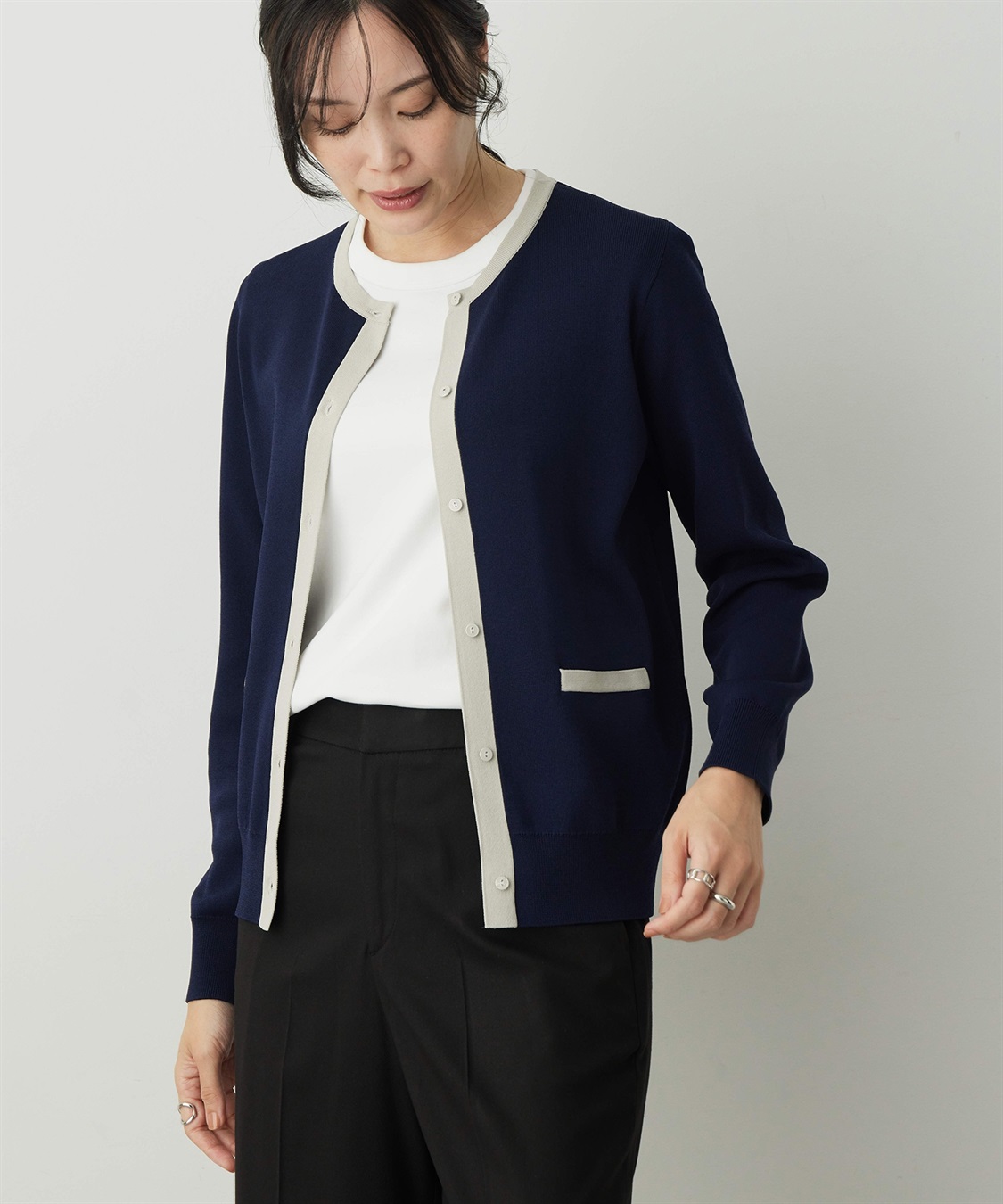 A/C DESIGN BY ALPHA CUBIC バイカラーカーディガン_variation_3