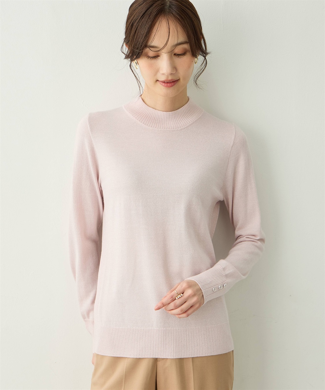 A/C DESIGN BY ALPHA CUBIC ラメリブハイネックニットプルオーバー【ハンドウォッシャブル】_variation_3