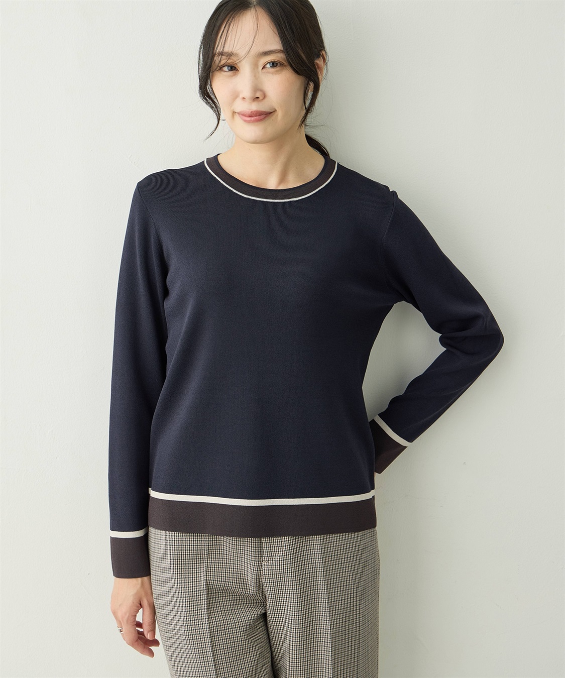 A/C DESIGN BY ALPHA CUBIC 配色ニットプルオーバー_variation_3