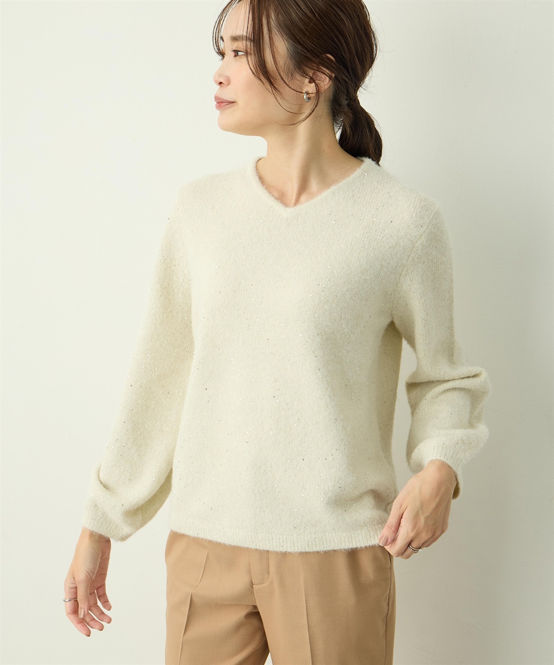 A/C DESIGN BY ALPHA CUBIC スパンコールニットプルオーバー_variation_2