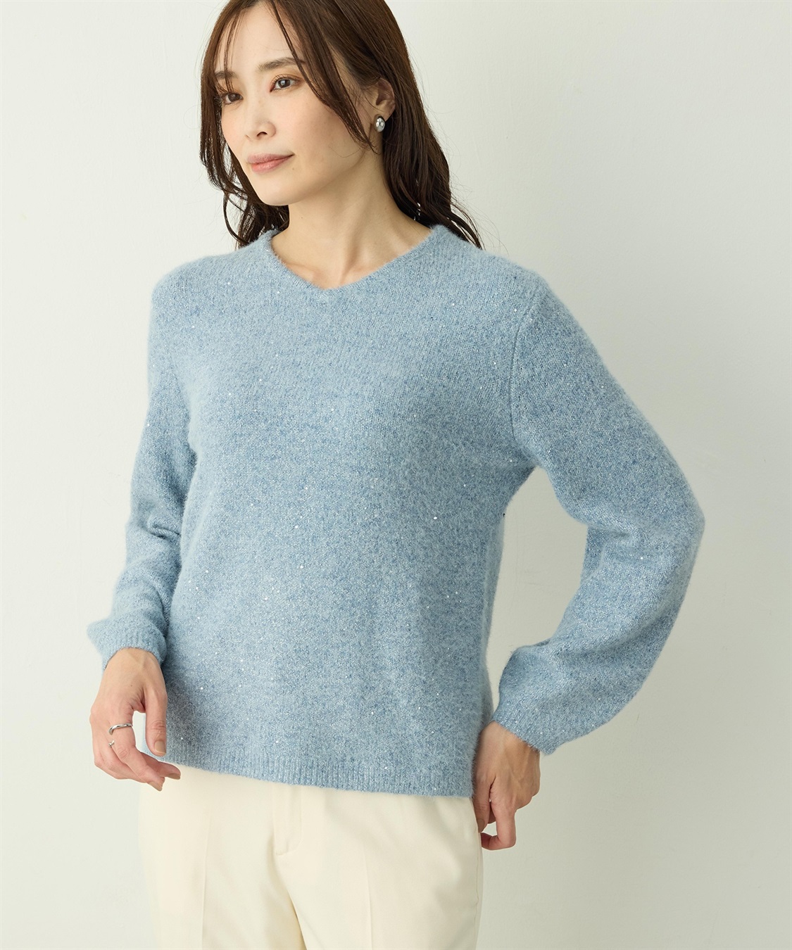 A/C DESIGN BY ALPHA CUBIC スパンコールニットプルオーバー_variation_3