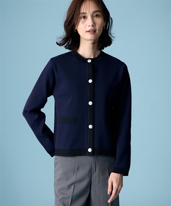 A/C DESIGN BY ALPHA CUBIC バイカラーニットカーディガン【ハンドウォッシャブル】_variationthumb_2