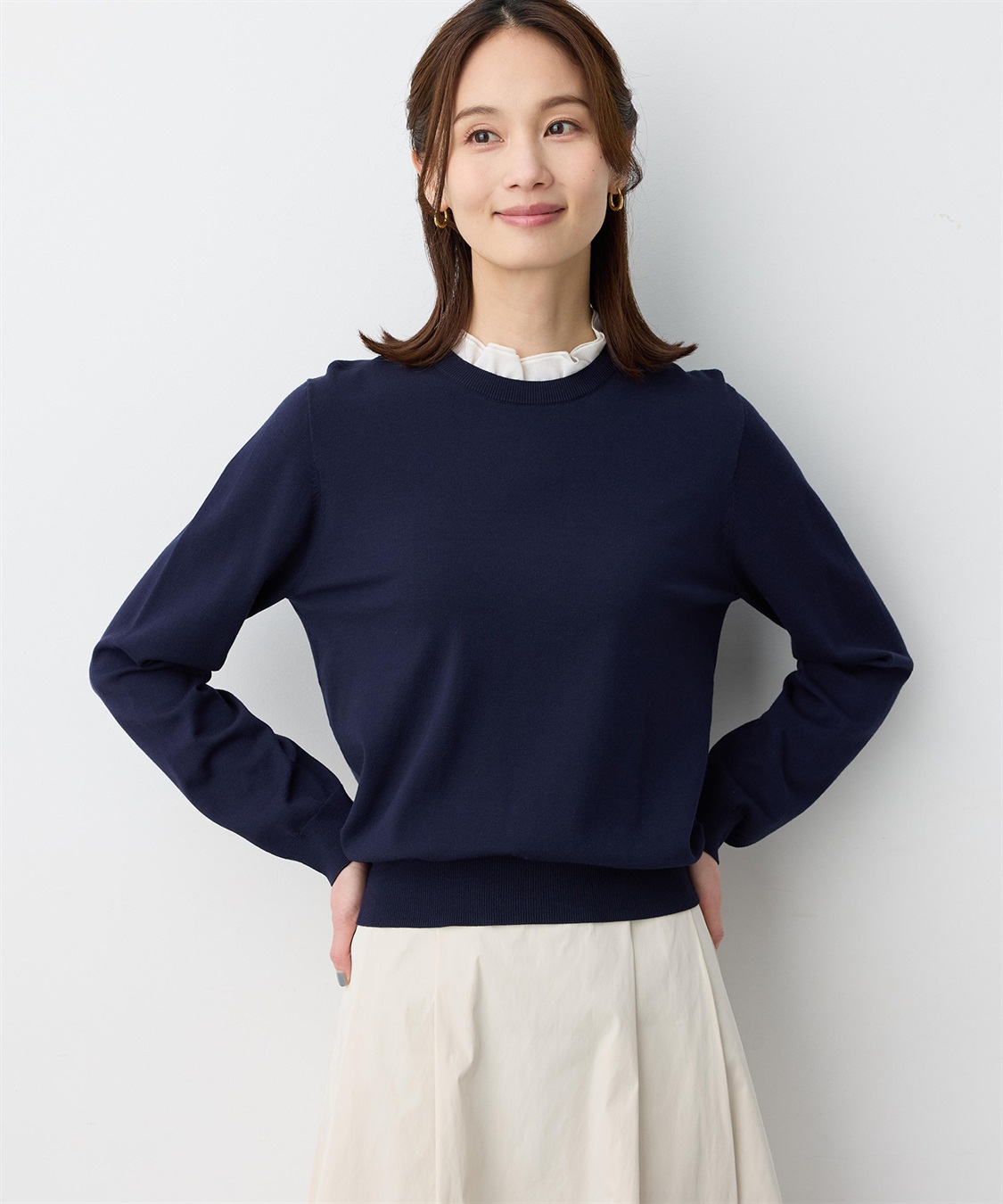 A/C DESIGN BY ALPHA CUBIC フリルカラードッキングプルオーバー【ウォッシャブル】_variation_2