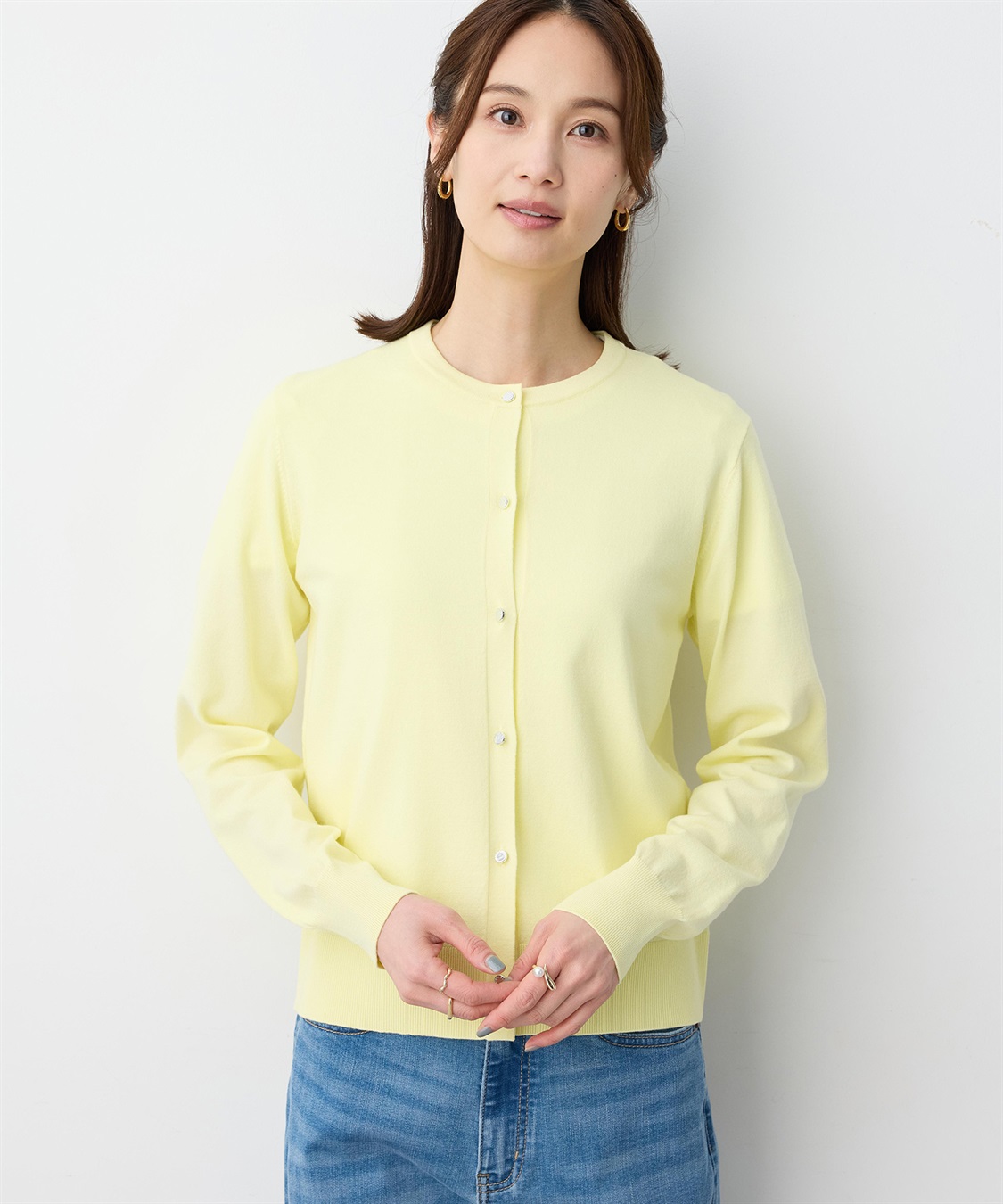 A/C DESIGN BY ALPHA CUBIC クルーネックニットカーディガン【ウォッシャブル】_variation_3