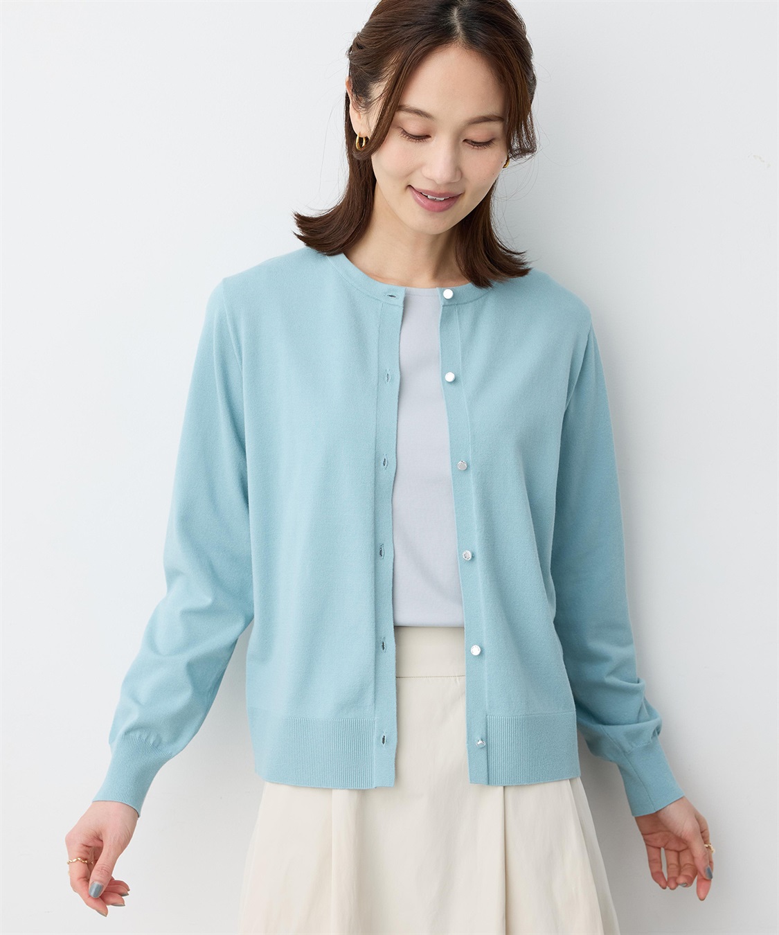 A/C DESIGN BY ALPHA CUBIC クルーネックニットカーディガン【ウォッシャブル】_variation_4