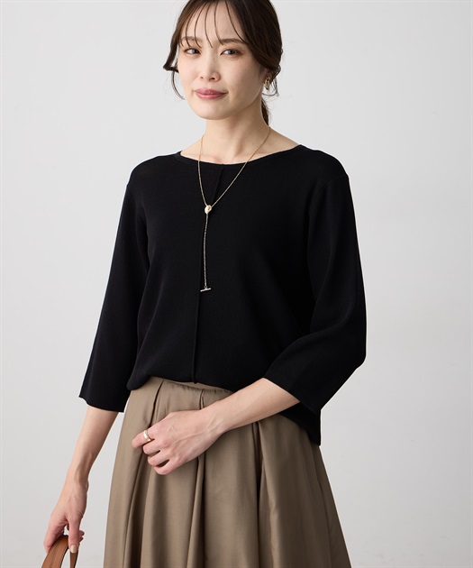 裾シアー切替プルオーバー