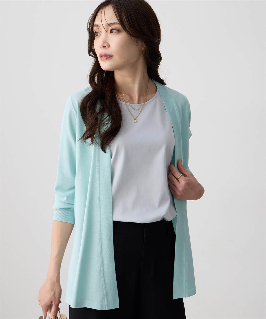 A/C DESIGN BY ALPHA CUBIC 着流しロングカーディガン【接触冷感・UVカット・ウォッシャブル】_variation_3