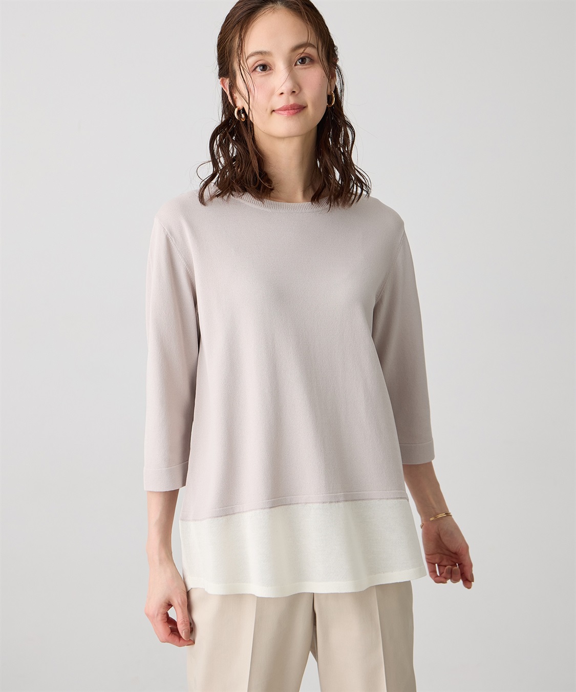 A/C DESIGN BY ALPHA CUBIC シアードッキングプルオーバー【ハンドウォッシャブル】_main