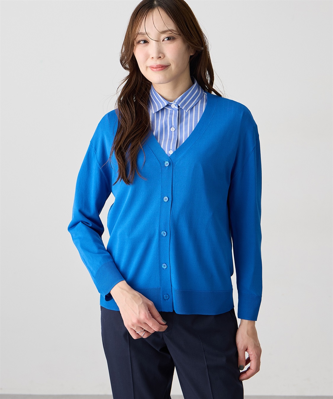 A/C DESIGN BY ALPHA CUBIC Vネックカーディガン_variation_1