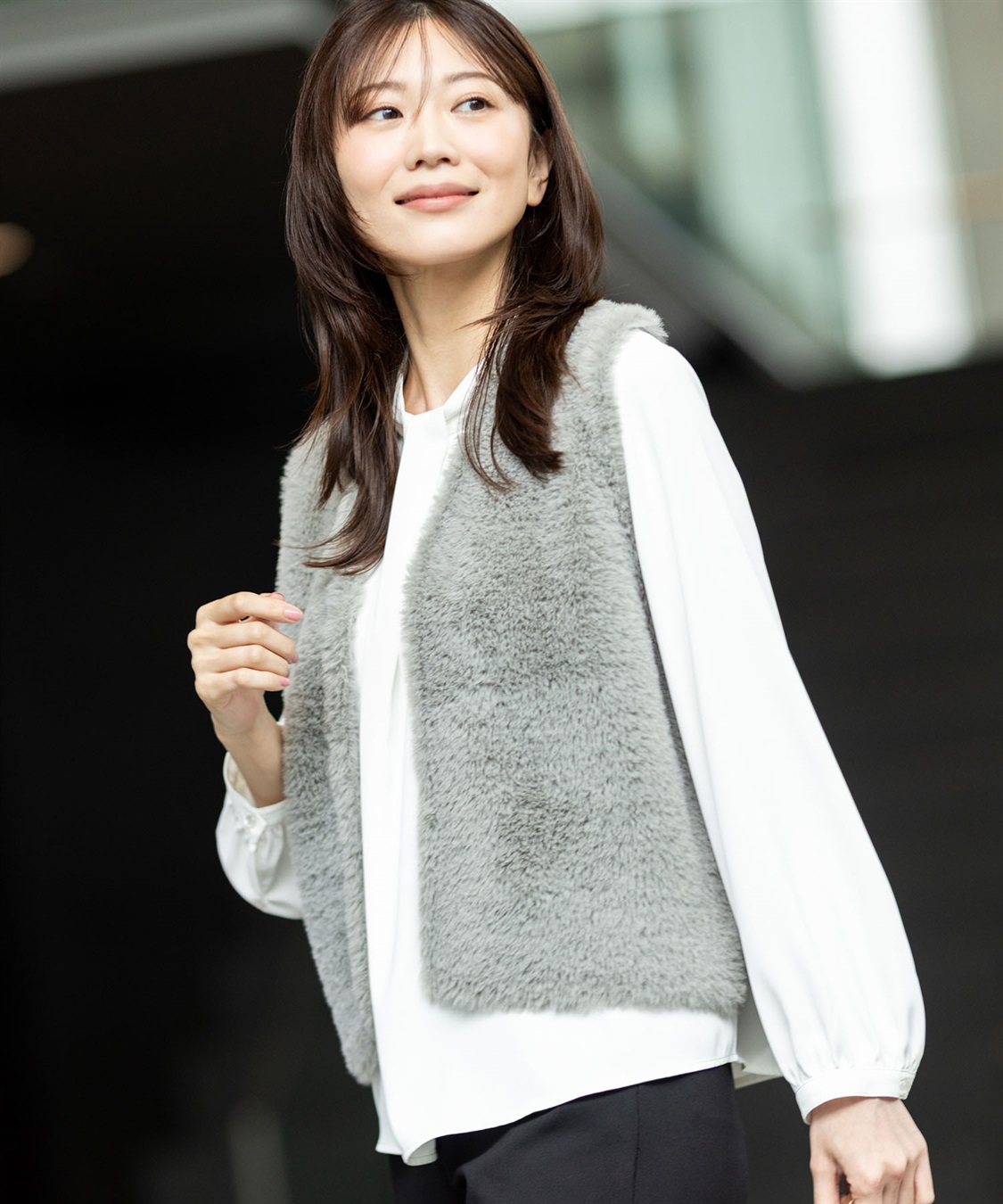 A/C DESIGN BY ALPHA CUBIC フェイクファーニットベスト_main