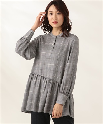 A/C DESIGN BY ALPHA CUBIC レーヨンチェックティアードブラウス_variationthumb_2