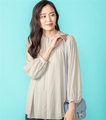 A/C DESIGN BY ALPHA CUBIC サテンバンドカラーシャツ_variationthumb_3