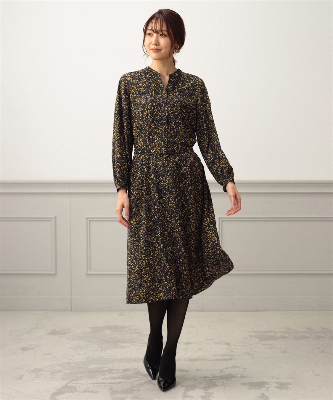 花柄プリントワンピース A C Design By Alpha Cubic クロスプラス公式通販サイト