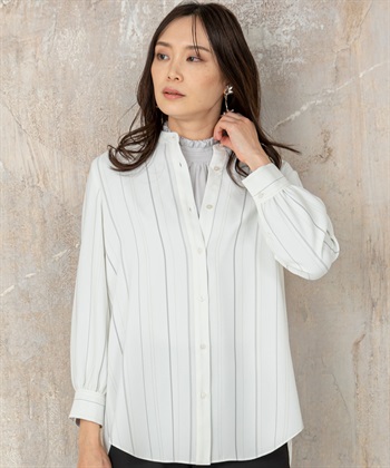 A/C DESIGN BY ALPHA CUBIC トリアセ風ストライプシャツ_variationthumb_1