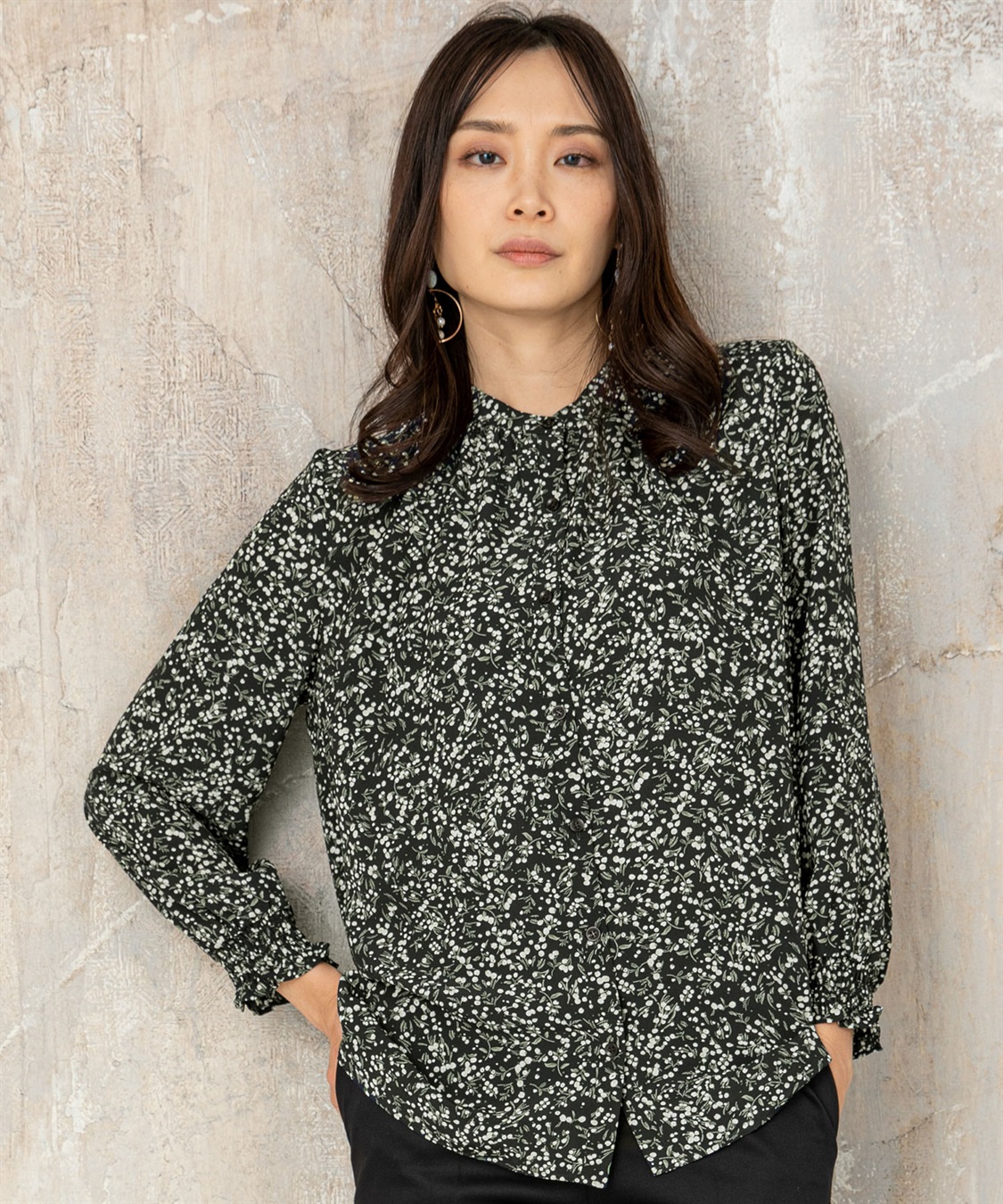 A/C DESIGN BY ALPHA CUBIC 花柄ブラウス_variation_2