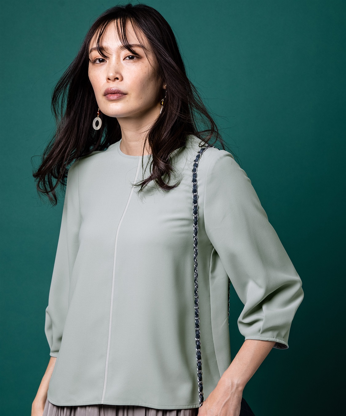 A/C DESIGN BY ALPHA CUBIC カラーラインパイピングブラウス_variation_3