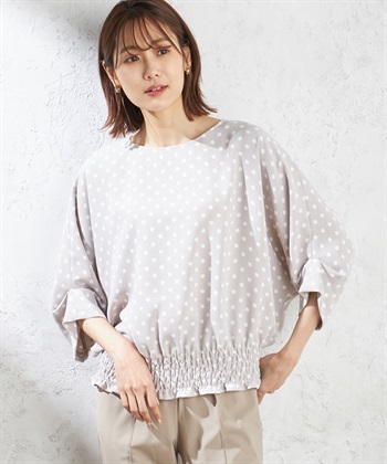 A/C DESIGN BY ALPHA CUBIC シャーリングドルマンブラウス_variationthumb_1