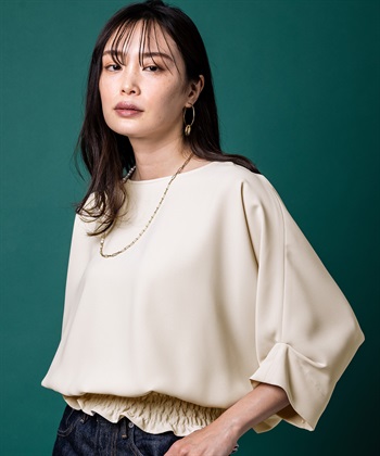 A/C DESIGN BY ALPHA CUBIC シャーリングドルマンブラウス_variationthumb_2