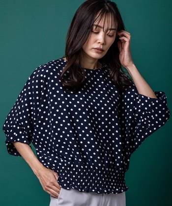 A/C DESIGN BY ALPHA CUBIC シャーリングドルマンブラウス_variationthumb_3