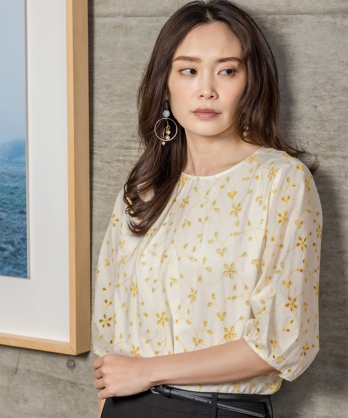 A/C DESIGN BY ALPHA CUBIC 総刺しゅうブラウス_main