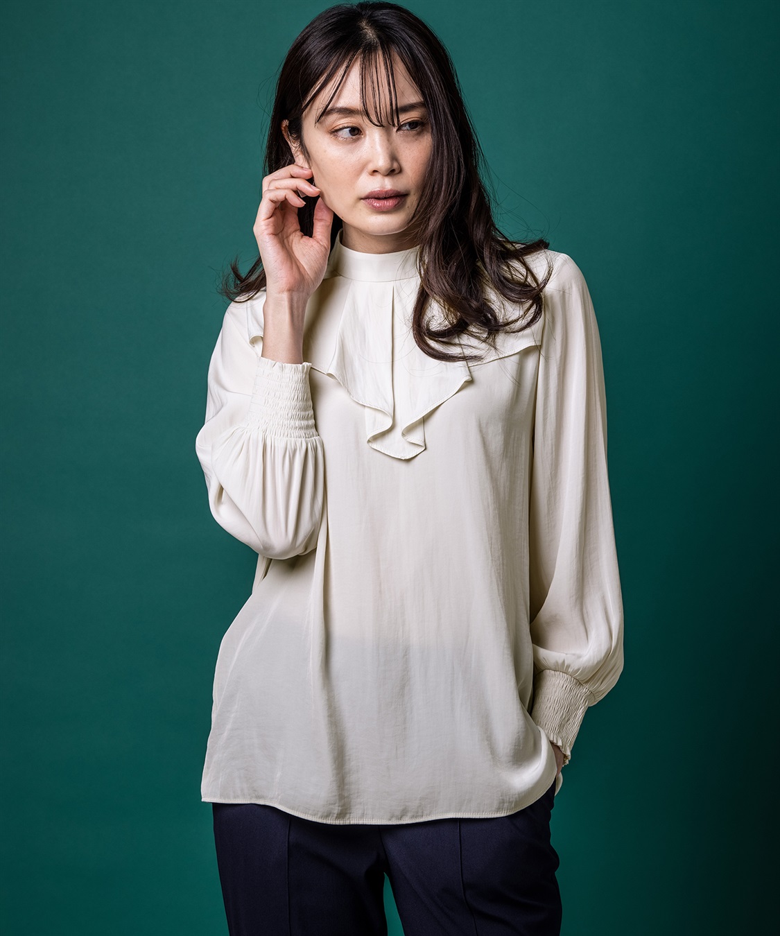 A/C DESIGN BY ALPHA CUBIC ヴィンテージサテンブラウス_variation_2