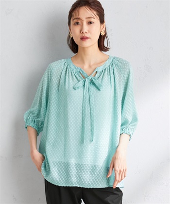 A/C DESIGN BY ALPHA CUBIC カットジャガードブラウス_variationthumb_3